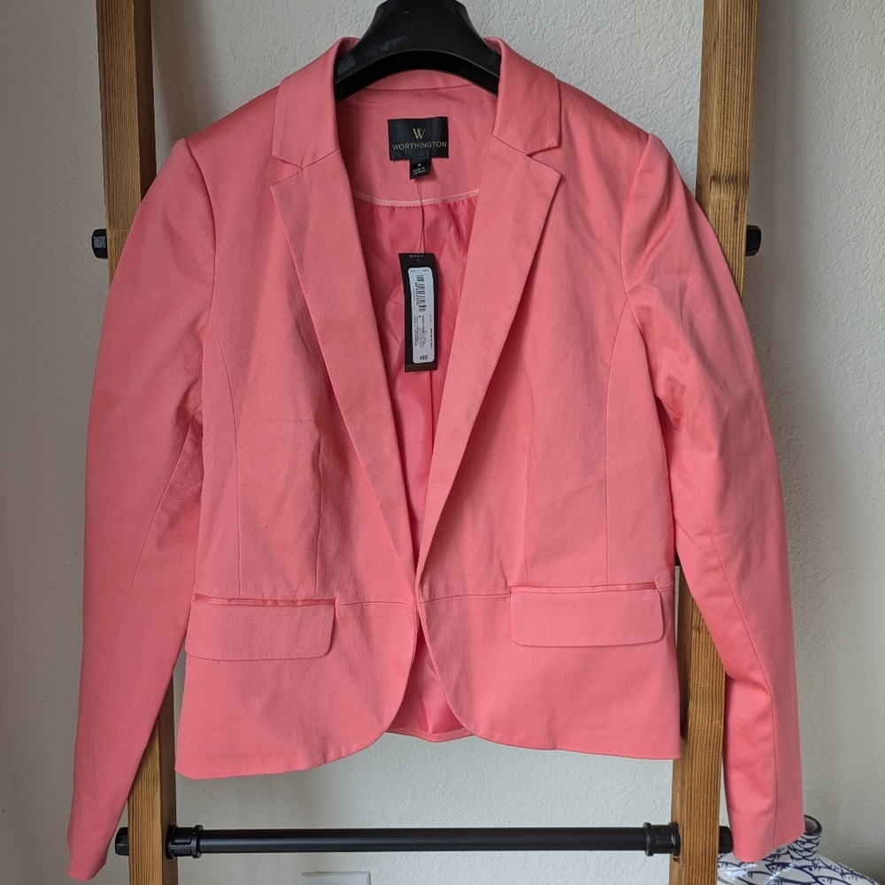 NWT Worthington Women's Pink Blazer Jacket - Size 4
